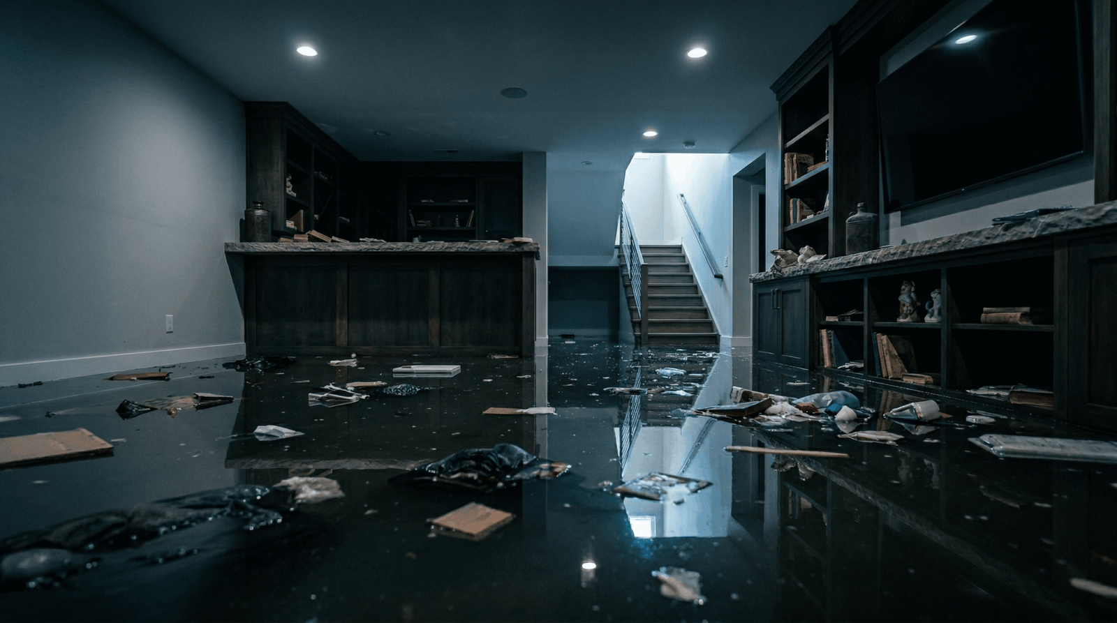 plano water damage restoration flooded home standing water